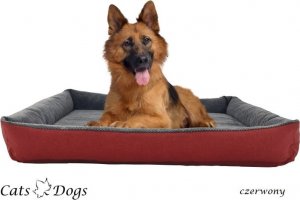 Platan LEGOWISKO DUŻE 80x60x17 kojec spanie kanapa dla psa kolor czerwony 1