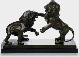 rzezbyzbrazu Walczące Lwy Nowoczesna Rzeźba z Brązu 1