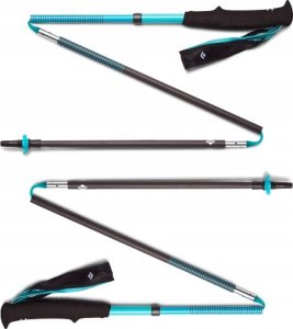 Black Diamond Black Diamond Distance Carbon Z Trekking poles, fitness equipment (turquoise, 1 pair, 120 cm) 1