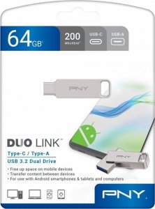 Pendrive PNY Pendrive 64GB USB 3.2 Duo-Link P-FDI64GDULINKTYC-GE 1