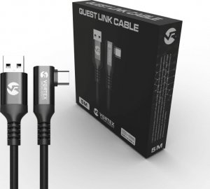 Vortex Virtual Reality Oculus Link Kabel VortexVR 5m + Element mocujący | USB-A | do Oculus Quest 2 (lub Quest 1) | SteamVR | SideQuest 2