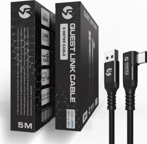 Vortex Virtual Reality Oculus Link Kabel VortexVR 5m + Element mocujący | USB-A | do Oculus Quest 2 (lub Quest 1) | SteamVR | SideQuest 5