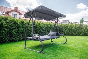 Furnide Furnide Huśtawka ogrodowa "Relax Plus" szara 6