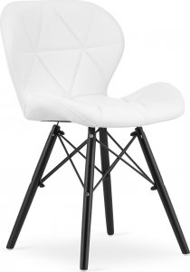 Taakie Meble Krzesło LAGO ekoskóra - białe / nogi czarne x 4 1
