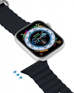 Dux Ducis Dux Ducis Strap pasek Watch 8 / 7 / 6 / 5 / 4 / 3 / 2 / SE (45 / 44 / 42mm) silikonowa opaska bransoletka szary (OceanWave Version) 8