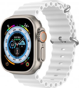 Dux Ducis Dux Ducis Strap pasek Watch 8 / 7 / 6 / 5 / 4 / 3 / 2 / SE (45 / 44 / 42mm) silikonowa opaska bransoletka biały (OceanWave Version) 1
