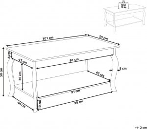 Beliani Stolik kawowy z półką biały HARTFORD 6