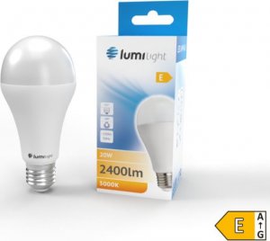 Lumilight ŻARÓWKA LED E27 20W 2400LM A65 BARWA CIEPŁA AL+PC 1