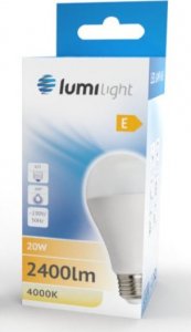 Lumilight ŻARÓWKA LED E27 20W 2320LM A65 B. NEUTRALNA AL+PC 3