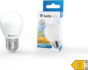 Lumilight ŻARÓWKA LED E27 5,5W 605LM G45 KULKA B. CIEPŁA MILK 1