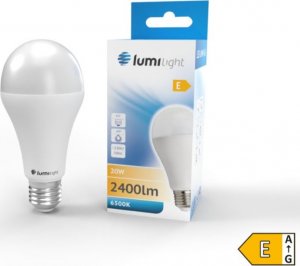 Lumilight ŻARÓWKA LED E27 20W 2400LM A65 BARWA ZIMNA AL+PC 1