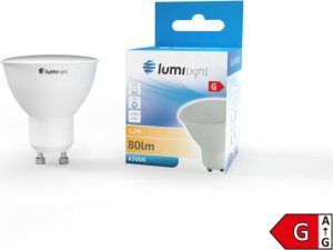 Lumilight ŻARÓWKA LED GU10 1,2W BARWA ZIMNA 80LM JDR AL+PC 1