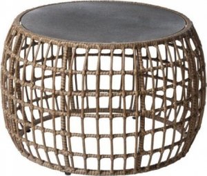 Bigbuy Home Stolik Ariki 73 x 61 x 46 cm rattan syntetyczny Stal 1