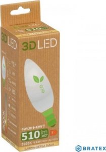 3DLED Żarówka ledowa 3LED ECO świeczka E-14 6W barwa ciepła 6W 1