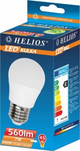 Helios ŻARÓWKA LED KULKA 230V 7W E27 P45 3000K HELIOS - BIAŁA CIEPŁA 1