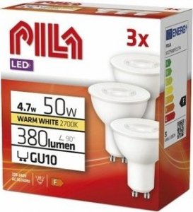 Żarówka LED PILA GU10 4,7W barwa ciepła 3szt 1