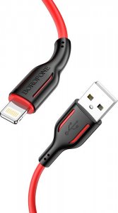 Kabel USB BOROFONE KABEL BX63 CHARMING - USB NA LIGHTNING - 2,4A 1 METR CZARNO-CZERWONY 1