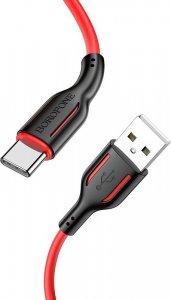 Kabel USB BOROFONE KABEL BX63 CHARMING - USB NA TYP C - 3A 1 METR CZARNO-CZERWONY 1