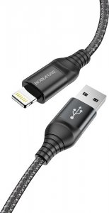 Kabel USB BOROFONE KABEL BX56 DELIGHTFUL - USB NA LIGHTNING - 2,4A 1 METR CZARNY 1