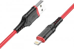 Kabel USB BOROFONE KABEL BX67 - USB NA LIGHTNING - 2,4A 1 METR CZERWONY 1