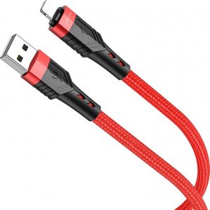 Kabel USB BOROFONE KABEL BU35 INFLUENCE - USB NA LIGHTNING - 2,4A 1,2 METRA CZERWONY 1
