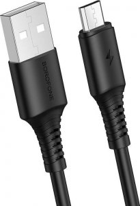 Kabel USB BOROFONE KABEL BX47 COOLWAY - USB NA MICRO USB - 2,4A 1 METR CZARNY 1