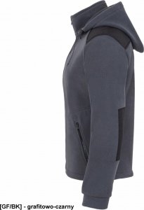 JHK FLRA 340 BUS HOOD PREMIUM - bluza polarowa z odpinanym kapturem 350-360 g/m2 - grafitowo-czarny XS 3