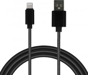 Kabel USB KABEL TYP 1 - USB NA LIGHTNING - METALOWE KOŃCÓWKI QC 3.0 1 METR CZARNY 1