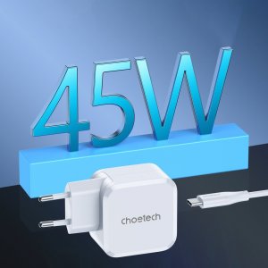 Ładowarka Choetech Choetech szybka ładowarka sieciowa USB C 45W PPS / PD biała (PD8007) 7