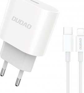 Ładowarka Dudao Dudao szybka ładowarka sieciowa USB-C Power Delivery 20W biała + kabel USB-C - Lightning 1m (A8SEU) 1