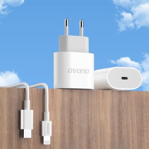 Ładowarka Dudao Dudao szybka ładowarka sieciowa USB-C Power Delivery 20W biała + kabel USB-C - Lightning 1m (A8SEU) 2