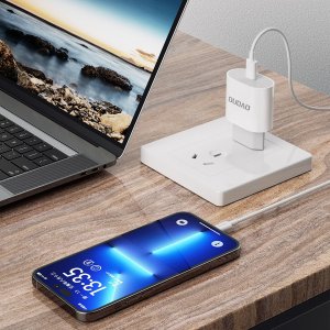 Ładowarka Dudao Dudao szybka ładowarka sieciowa USB-C Power Delivery 20W biała + kabel USB-C - Lightning 1m (A8SEU) 3