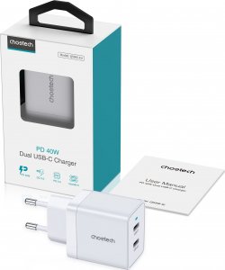 Ładowarka Choetech Choetech ładowarka sieciowa 2xUSB-C PD 40W biała (Q5006-EU) 4
