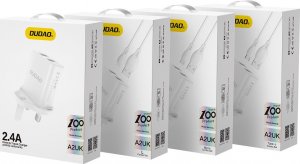 Ładowarka Dudao Dudao ładowarka sieciowa wtyczka UK (Wielka Brytania) 2xUSB-A 2.4A biała + kabel USB-A - Lightning biały 5