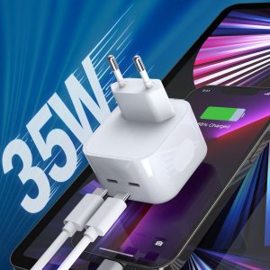 Ładowarka Choetech Ładowarka sieciowa 35W 2xUSB-C PD biały Ładowarka sieciowa 35W 2xUSB-C PD biały 3