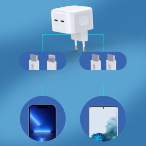 Ładowarka Choetech Ładowarka sieciowa 35W 2xUSB-C PD biały Ładowarka sieciowa 35W 2xUSB-C PD biały 4