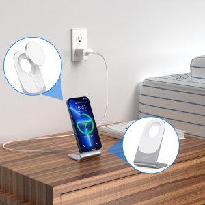 Ładowarka Choetech Choetech bezprzewodowa ładowarka indukcyjna 15W Qi z MagSafe biała (H046+T518-F) 8