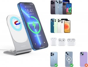 Ładowarka Choetech Choetech bezprzewodowa ładowarka indukcyjna 15W Qi z MagSafe biała (H046+T518-F) 10