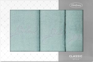 Eurofirany Komplet ręczników w pudełku FAIRY 30x50 + 50x90 + 70x140 miętowy 1