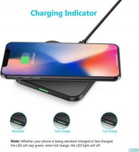 Ładowarka ŁADOWARKA INDUKCYJNA BEZPRZEWODOWA QI UNIWERSALNA FAST CHARGE - T-511 KWADRATOWA CZARNA (MIN.2A) 4