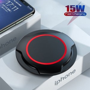 Ładowarka ŁADOWARKA INDUKCYJNA BEZPRZEWODOWA QI UNIWERSALNA FAST CHARGE - C02 UFO 15W CZARNA (MIN.2A) 3