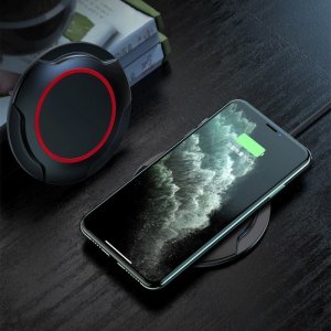 Ładowarka ŁADOWARKA INDUKCYJNA BEZPRZEWODOWA QI UNIWERSALNA FAST CHARGE - C02 UFO 15W CZARNA (MIN.2A) 5