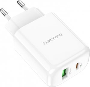 Ładowarka BOROFONE ŁADOWARKA SIECIOWA BN4 POTENTIAL - USB + TYP C - QC 3.0 PD 2.0 20W BIAŁA 2