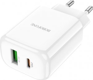 Ładowarka BOROFONE ŁADOWARKA SIECIOWA BN4 POTENTIAL - USB + TYP C - QC 3.0 PD 2.0 20W BIAŁA 7
