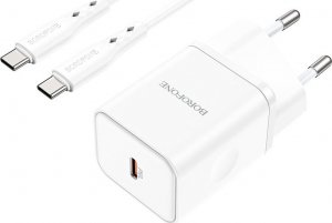 Ładowarka BOROFONE ŁADOWARKA SIECIOWA BN6 FIELD - TYP C - QC 3.0 PD 20W Z KABLEM TYP C NA TYP C BIAŁA 2