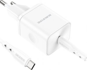 Ładowarka BOROFONE ŁADOWARKA SIECIOWA BN6 FIELD - TYP C - QC 3.0 PD 20W Z KABLEM TYP C NA TYP C BIAŁA 3