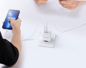 Ładowarka DUX DUCIS DUZZONA ŁADOWARKA SIECIOWA T4 - 2XTYP C - PD 35W BIAŁA 11