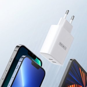Ładowarka DUX DUCIS DUZZONA ŁADOWARKA SIECIOWA T4 - 2XTYP C - PD 35W BIAŁA 3