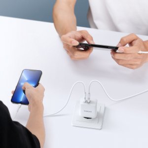 Ładowarka DUX DUCIS DUZZONA ŁADOWARKA SIECIOWA T4 - 2XTYP C - PD 35W BIAŁA 6