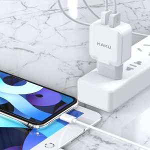 Ładowarka KAKU ŁADOWARKA SIECIOWA KSC-414 QIYUAN - 2XUSB - 10W 2,4A Z KABLEM USB NA LIGHTNING BIAŁA 5